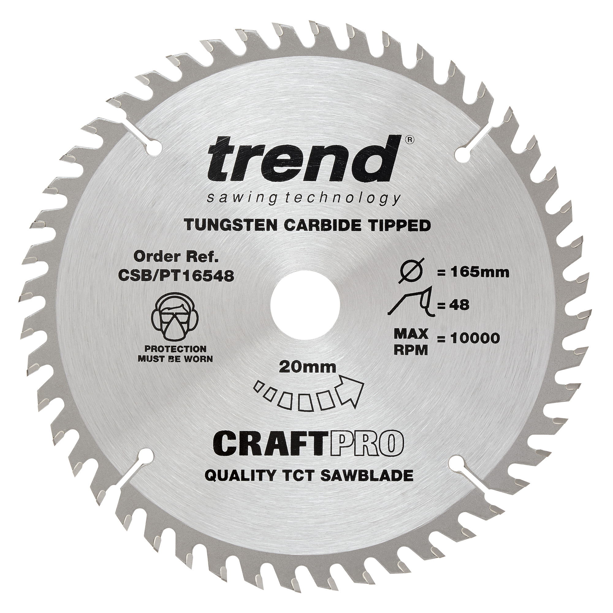 Trend CSB/PT16548 Craft saw blade panel trim 165mm x 48 teeth x 20mm