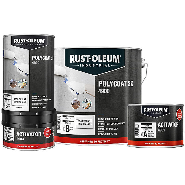 Rustoleum 491003KIT1 4906 Multi-surface 2K Polyurthane Heavy-Duty Varnish: BASE + ACTIVATOR MATT 1L KIT 1L