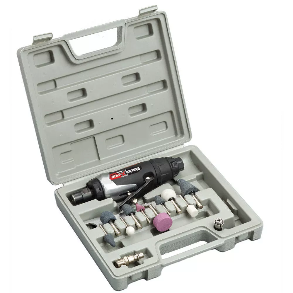 Clarke 3120143 X-Pro CAT129 Professional 15 piece ¼" Air Die Grinder Kit