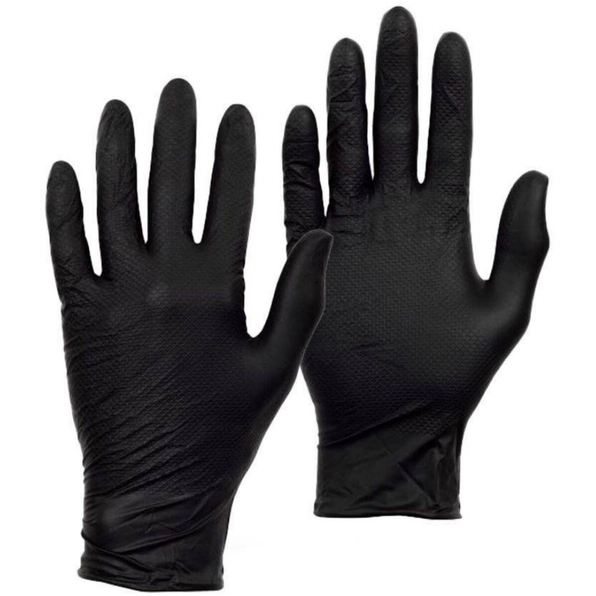 Warrior Nitrile Fish Grip Gloves Black (Box of 50)Gloves Extra Large