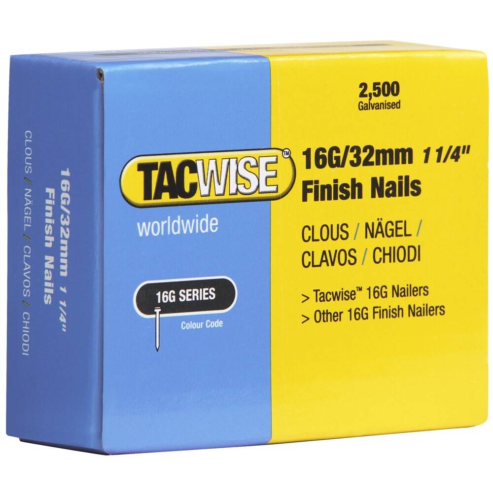 Tacwise 0294 16G 32mm Finish Brad Nails Galvanised Box of 2500