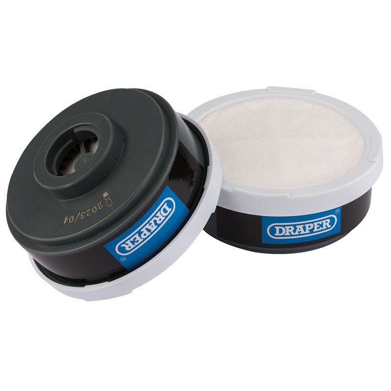 Draper 03030 CFA1P2 Spare A1 P2 Filters (2) for Combined Vapour and Dust Respirator 03021