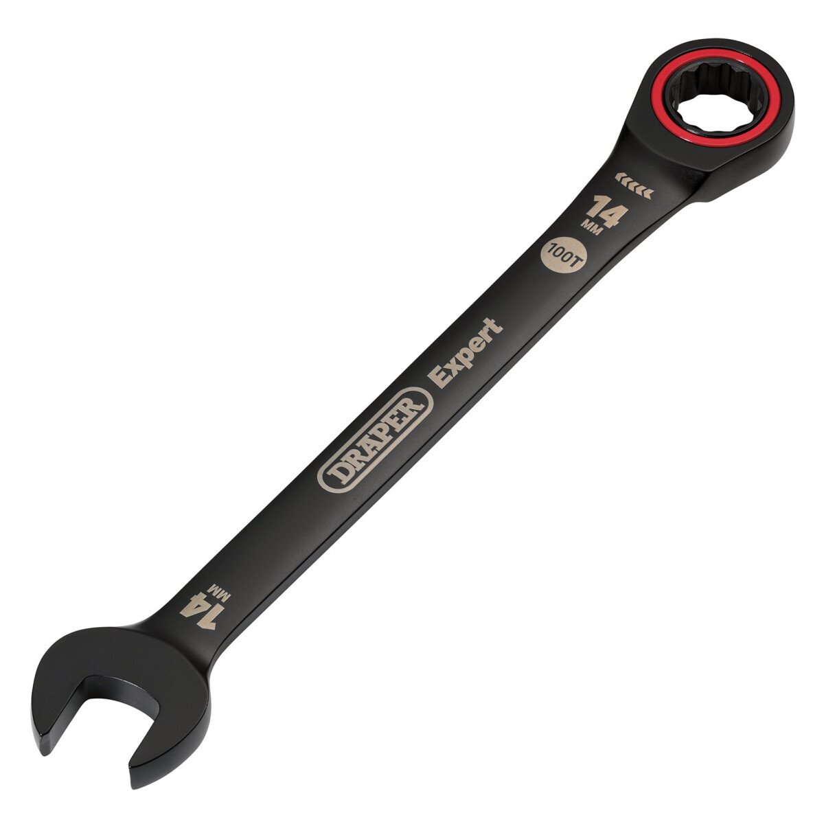 Draper 03887 8241MM/BK Expert Hi Torq® Metric Ratchet Combination Spanner, 14mm, Black