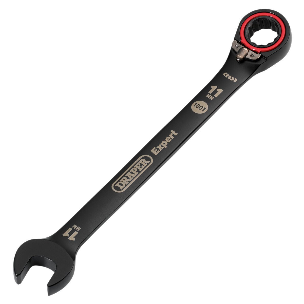 Draper 03901 8241RMM/BK Expert Hi Torq®  Metric Reversible Ratchet Combination Spanner, 11mm, Black