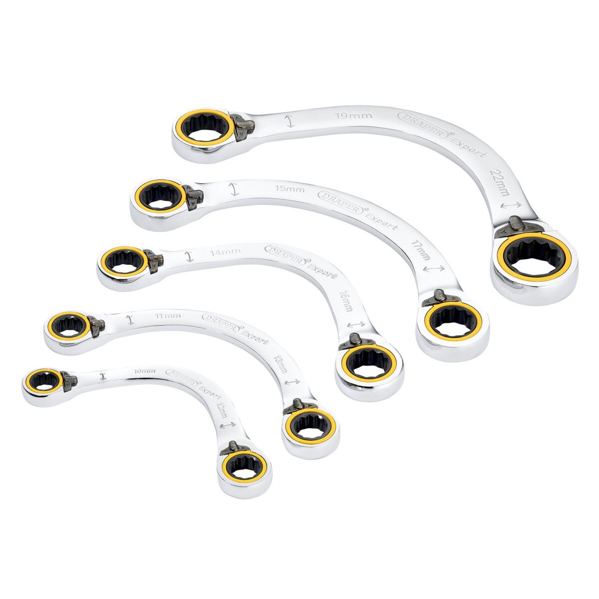 Draper 03941 8242RMM/5 Expert Hi Torq® Double Ring Ratchet Half Moon Spanner Set (5 Piece)