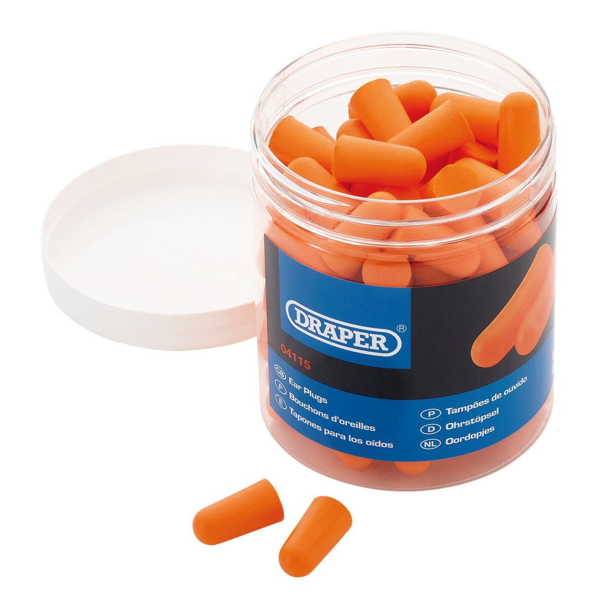 Draper 04115 EP50/B Disposable Ear Plugs (Jar Of 50 Pairs)