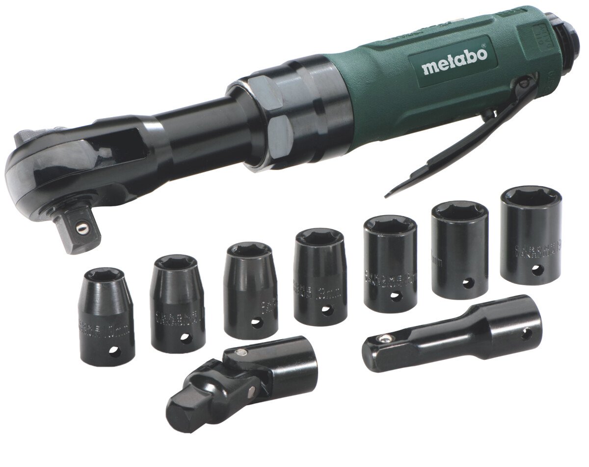 metabo DRS68SET 1/2" Air Ratchet Wrench Set including Sockets