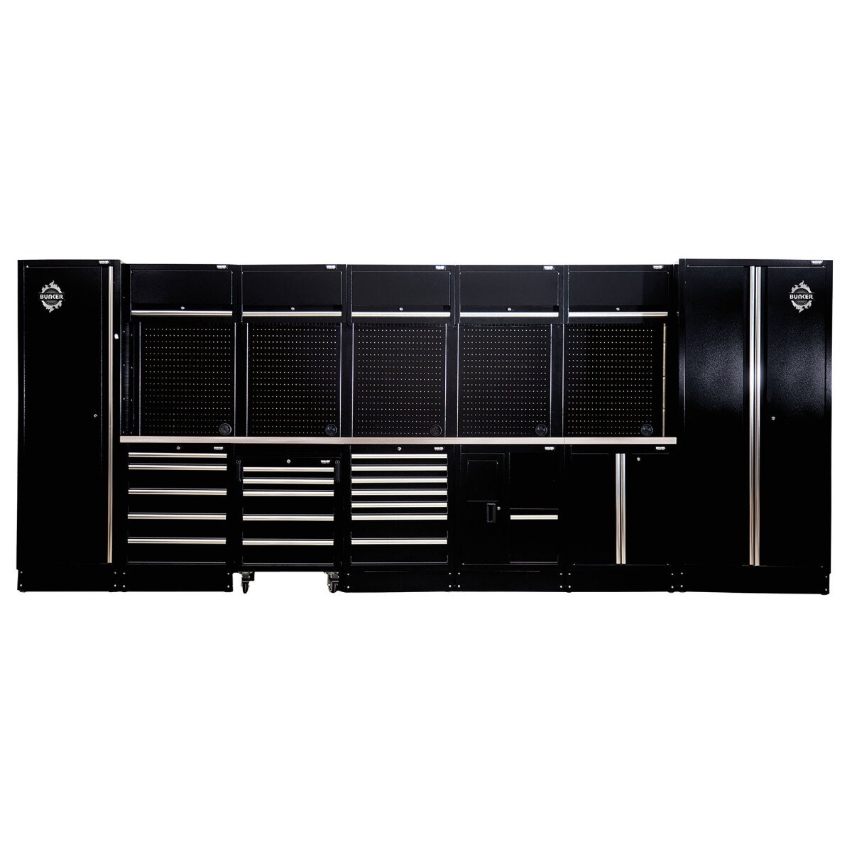 Draper 04391 MS400COMBO/25C Bunker® Modular Storage Combo With Sink And Stainless Steel Worktop (25 Piece)