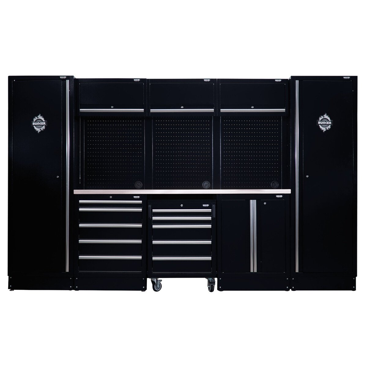 Draper 04402 MS400COMBO/16B Bunker® Modular Storage Combo With Stainless Steel Worktop (16 Piece)