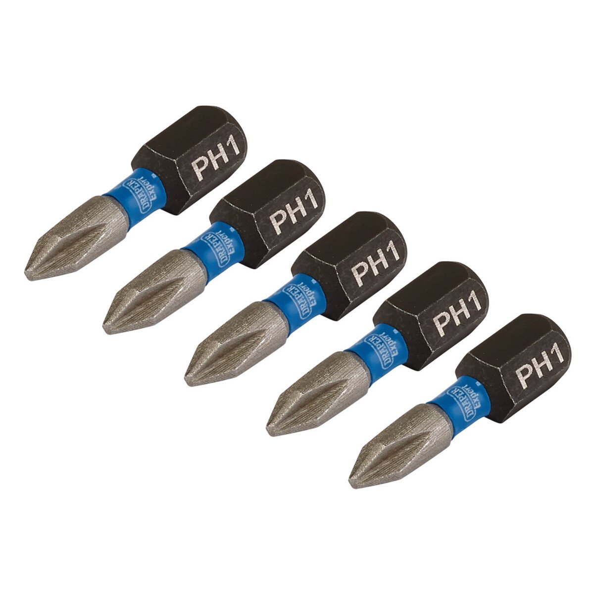 Draper 04934 IMBH/PH25/5 Expert Cross Slot/Ph Type Impact Screwdriver Bits, No.1 X 25mm, 1/4" Hex (Pack Of 5)