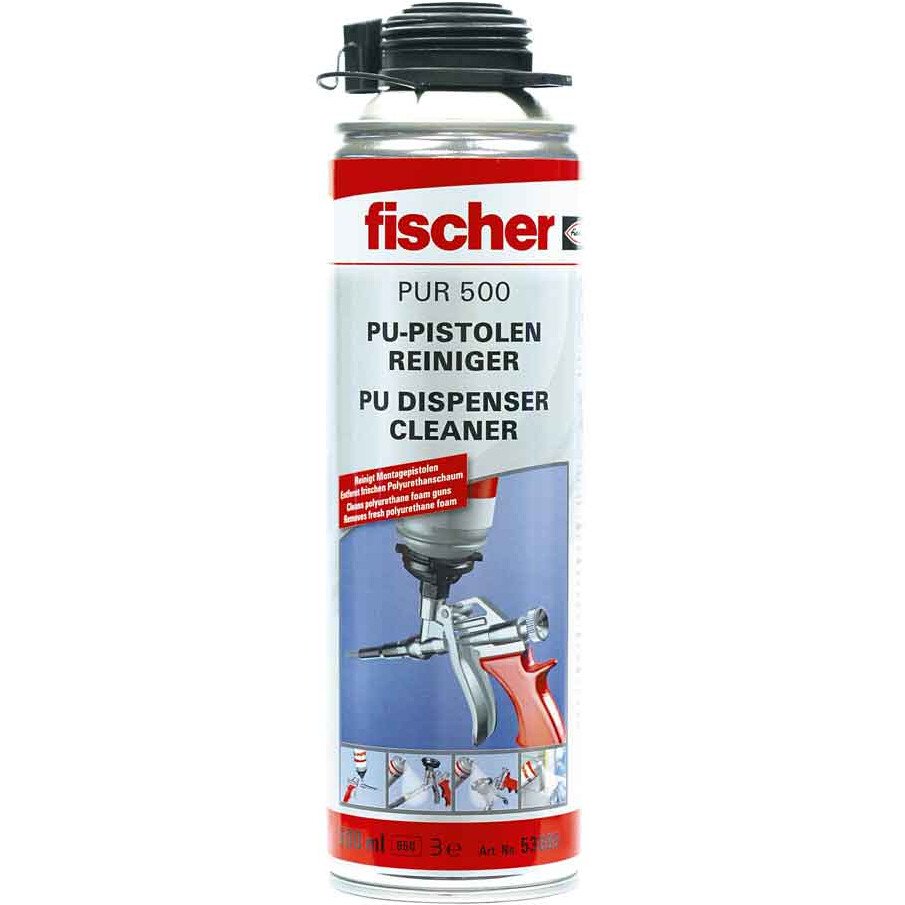 Fischer 53085 PUR 500 PU Cleaner for Cleaning Foam Guns 500ml