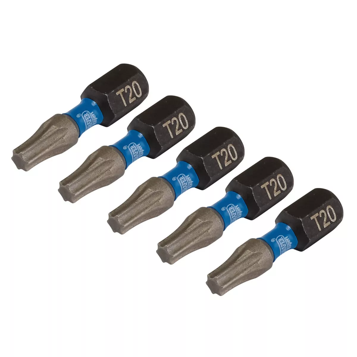 Draper 05493 IMBH/TX25/5 Expert Tx Star® Impact Screwdriver Bits, T20 X 25mm, 1/4" Hex (Pack Of 5)