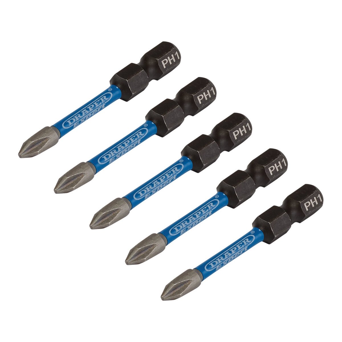 Draper 05498 IMBH/PH50/5 Expert Cross Slot/Ph Type Impact Screwdriver Bits, No.1 X 50mm, 1/4" Hex (Pack Of 5)