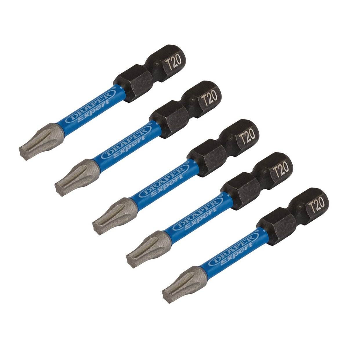 Draper 05652 IMBH/TX50/5 Expert Tx Star® Impact Screwdriver Bits, T20 X 50mm, 1/4" Hex (Pack Of 5)