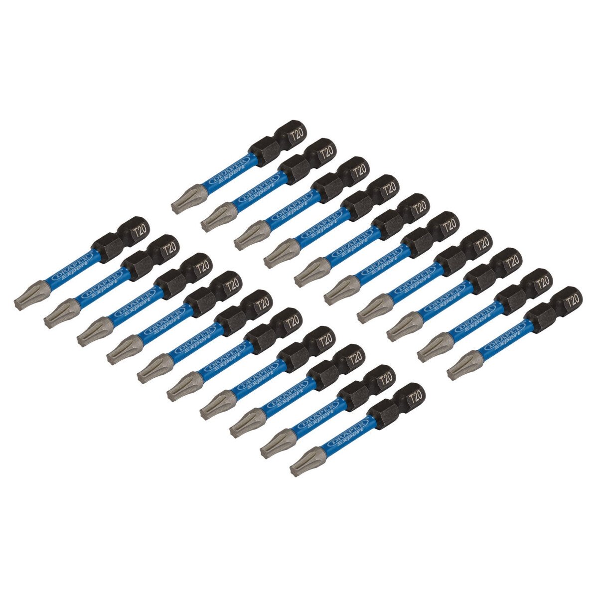 Draper 05698 IMBH/TX50/20 Expert Tx Star® Impact Screwdriver Bits, T20 X 50mm, 1/4" Hex (Pack Of 20)