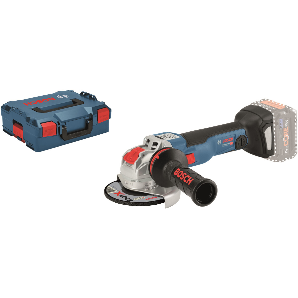 Bosch GWX18V-10C Body Only 18V X-LOCK Connected 125mm Angle Grinder in L-BOXX