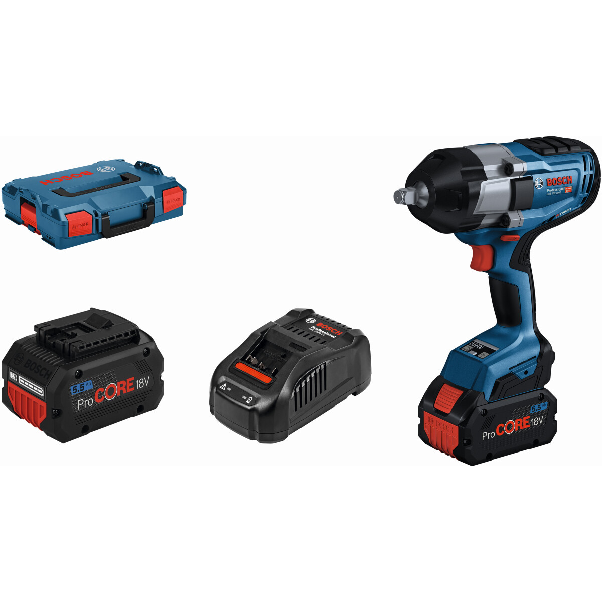 Bosch GDS 18V1000 18v BITURBO BRUSHLESS 1/2" Impact Wrench (2 x