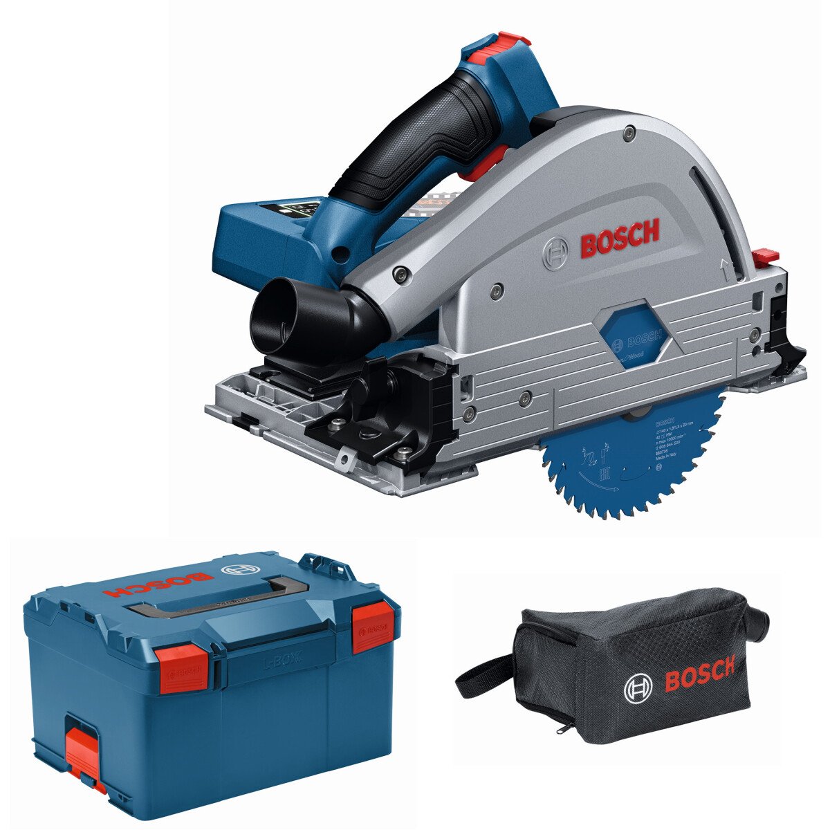 Bosch GKT 18V-52 GCNCG 18V Body Only BITURBO BRUSHLESS Guide Rail Compatible Plunge Saw Connected in L-Boxx