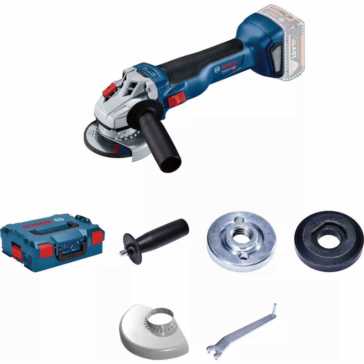 Bosch GWS18V-125L Body Only Brushless 18V 125mm Angle Grinder in L-BOXX
