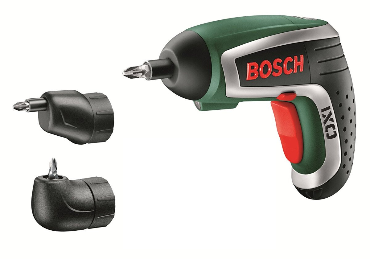 Bosch IXO V UPGRADEF 3.6V New Screwdriver with Angle & Off-Set Screw Adapter