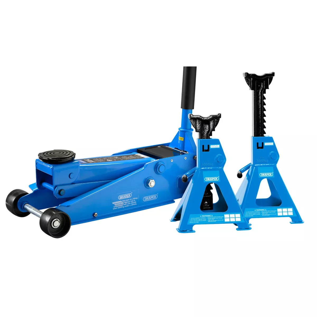Draper 07290 TJ3HD/C-AS300R Trolley Jack And Axle Stand Kit (3 Tonne)