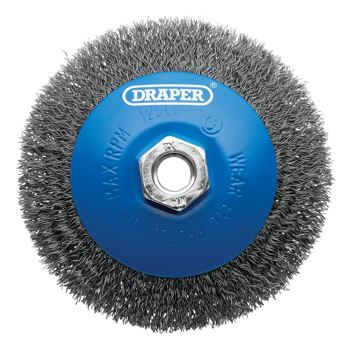 Draper 08065 Steel Bevelled Crimped Wire Wheel Brush, 115mm, M14