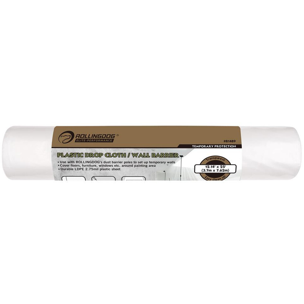 Draper 09667 Rollingdog Plastic Drop Cloth/Wall Barrier, 3.7 x 7.6m ...