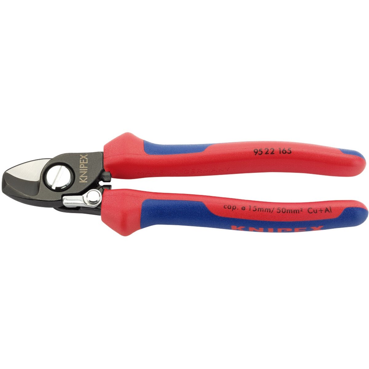 Knipex 95 22 165 165mm Copper or Aluminium Only Cable Shear with Sprung Heavy Duty Handles 09448