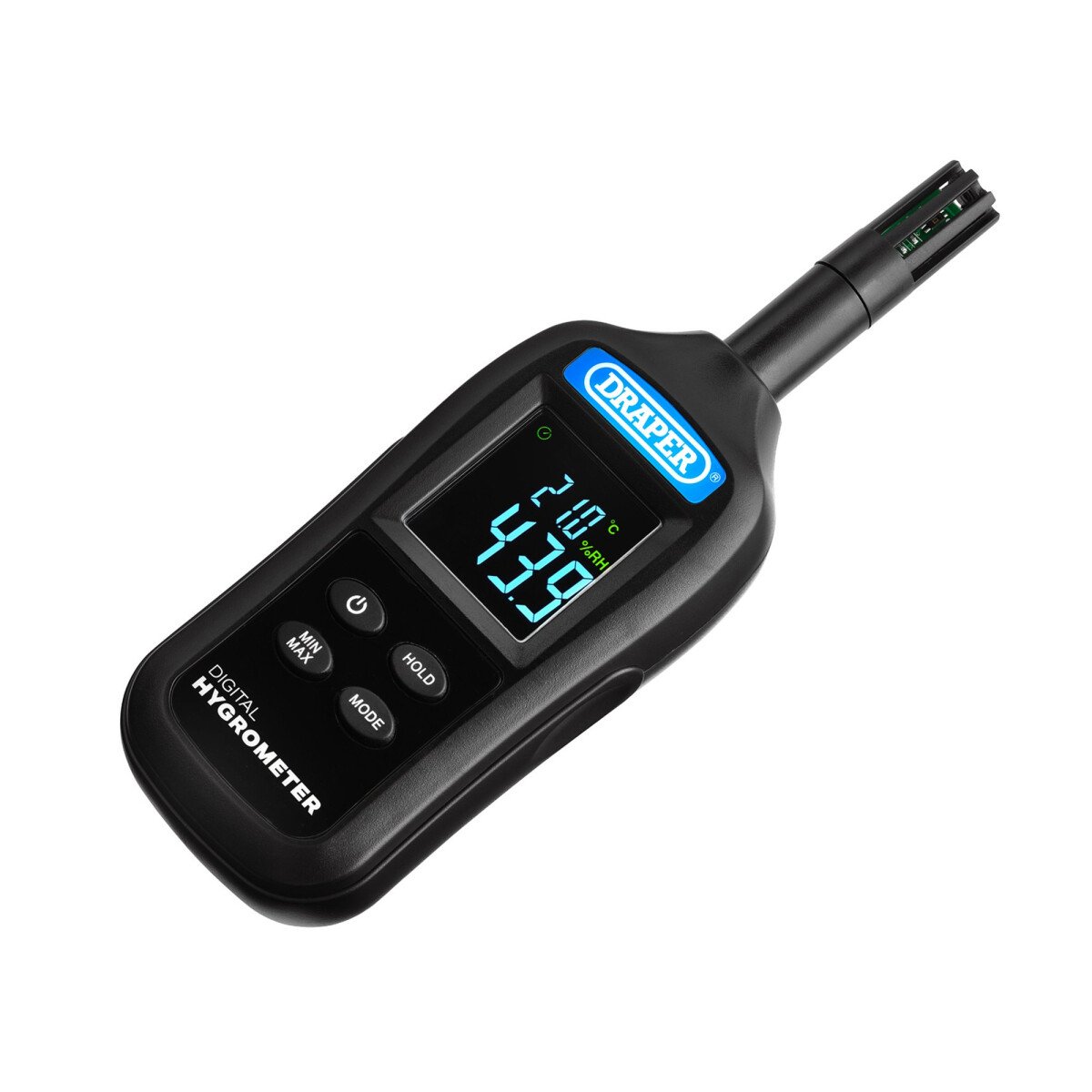 Draper 12444 Handheld Digital Hygrometer - Humidity and Temperature Meter, 0-100% RH and -20 to +70°C