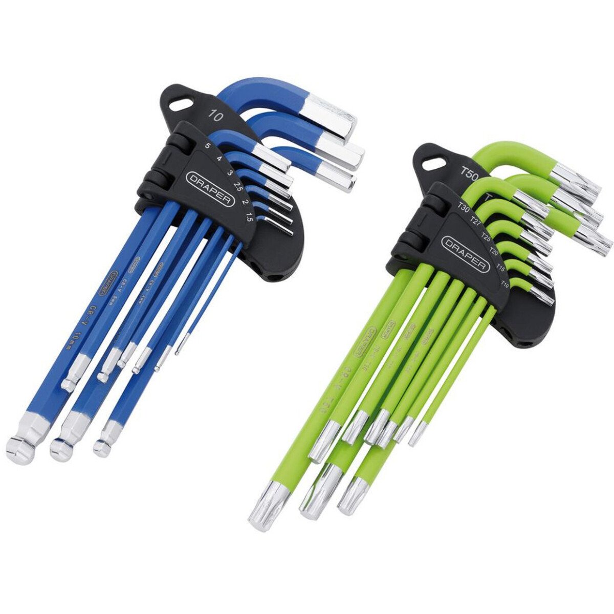 Draper 12823 TX-STAR® Metric Ball End Hex Key Sets in EVA Storage Tray (18 Piece)