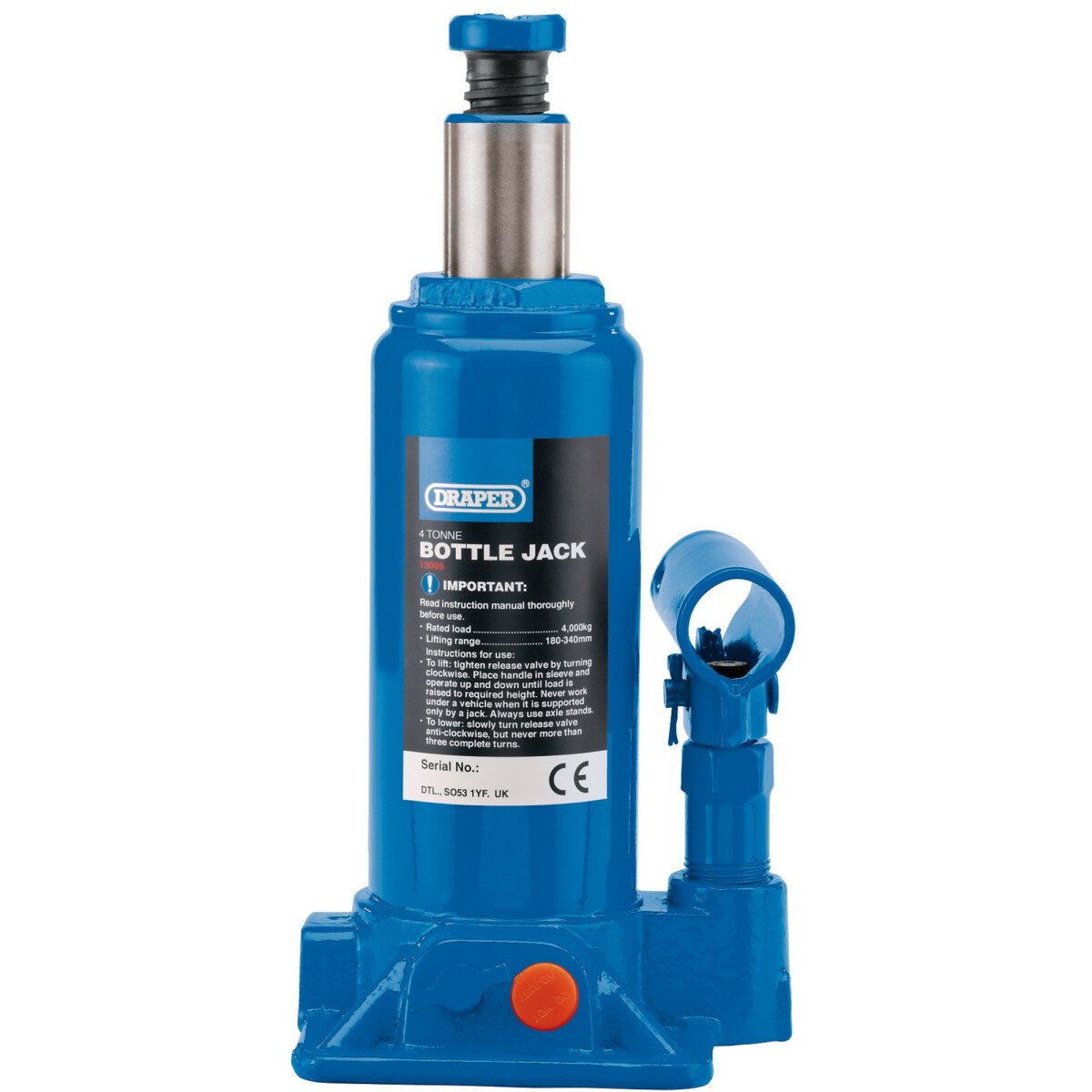 Draper 13066 BJ4-B Hydraulic Bottle Jack (4 Tonne)