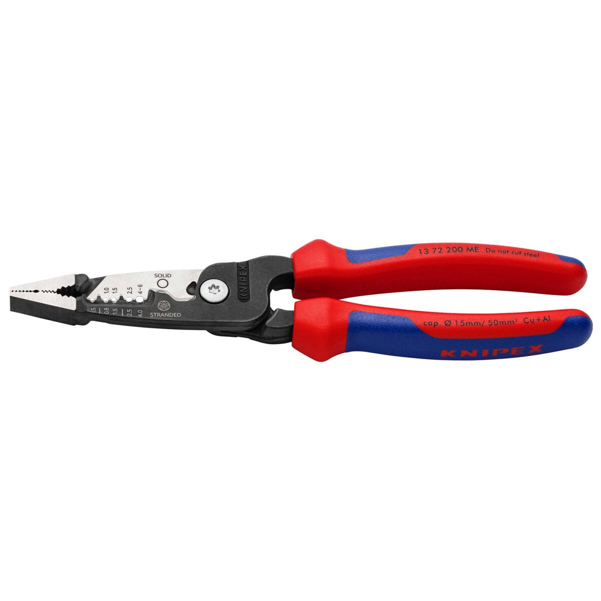 KNIPEX 13 72 200 ME Wire Stripper 13191 Metric Version With Multi-Component Grips Black Atramentized 200mm