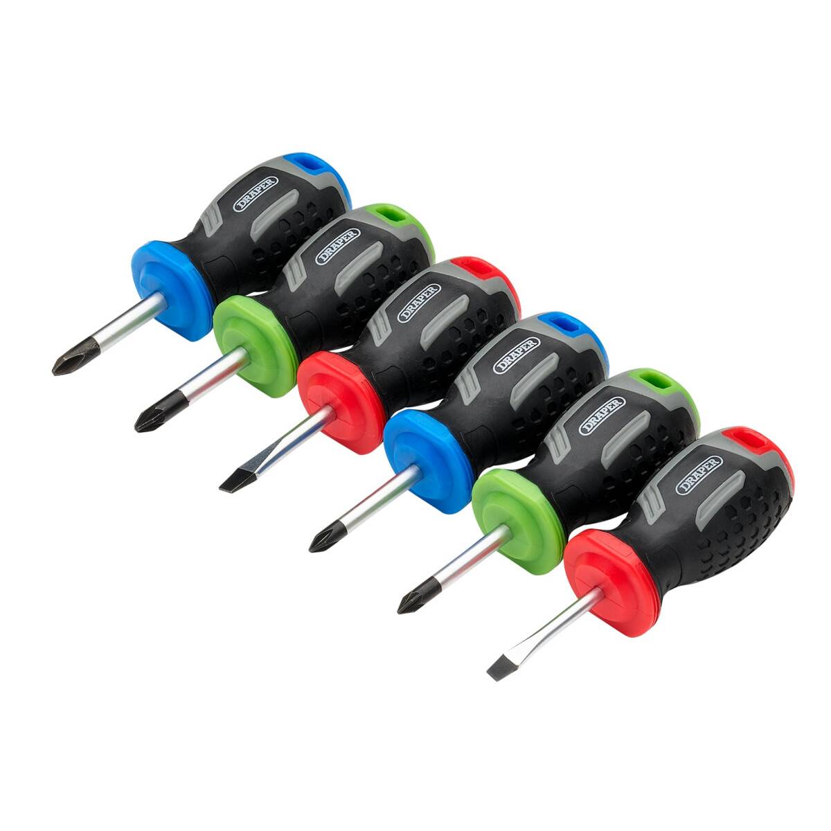 Draper 13432 200 S2 Stubby Soft Grip Screwdriver Set 6 Piece