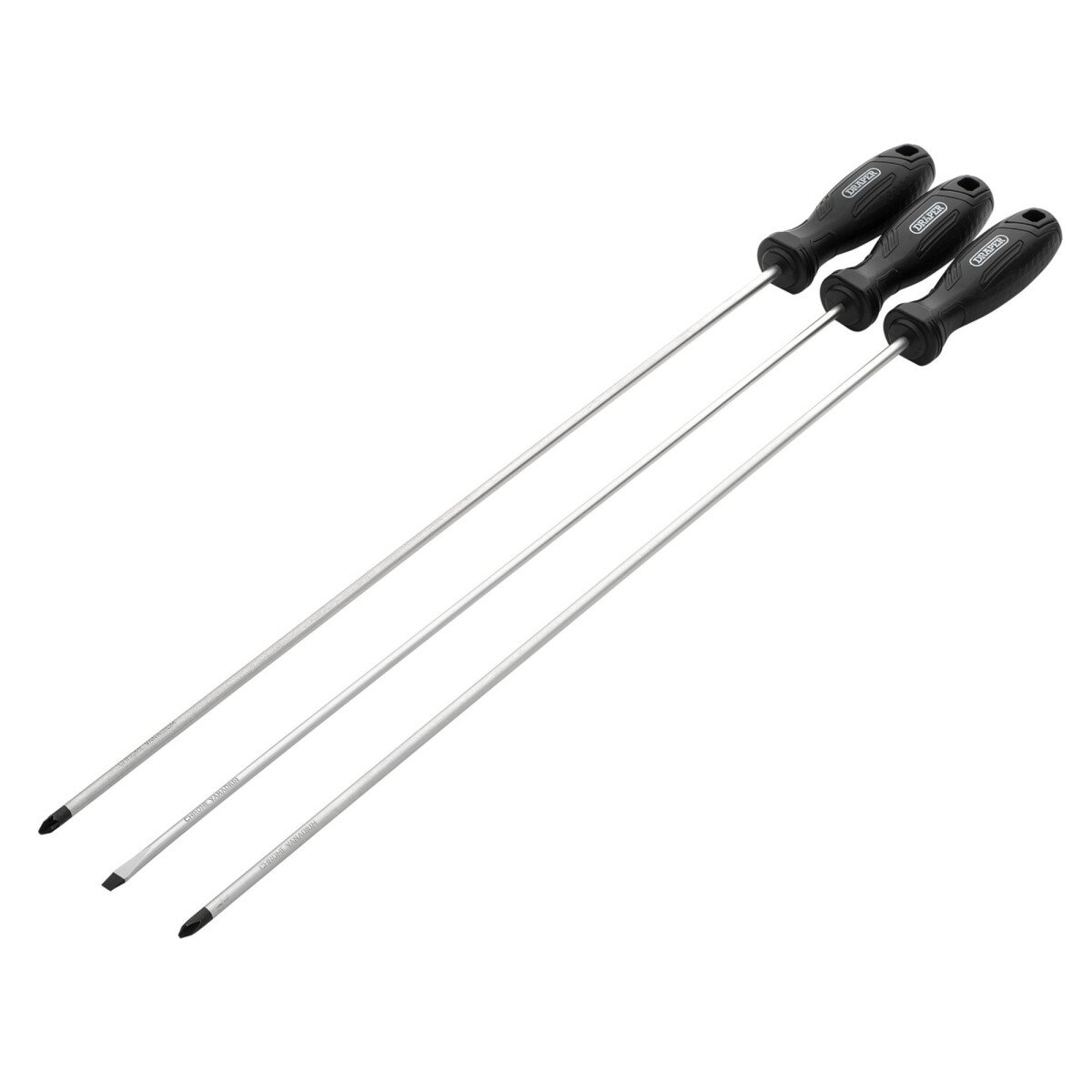 Draper 13580 220/S1 Long Reach Hard Grip Screwdriver Set (3 Piece)