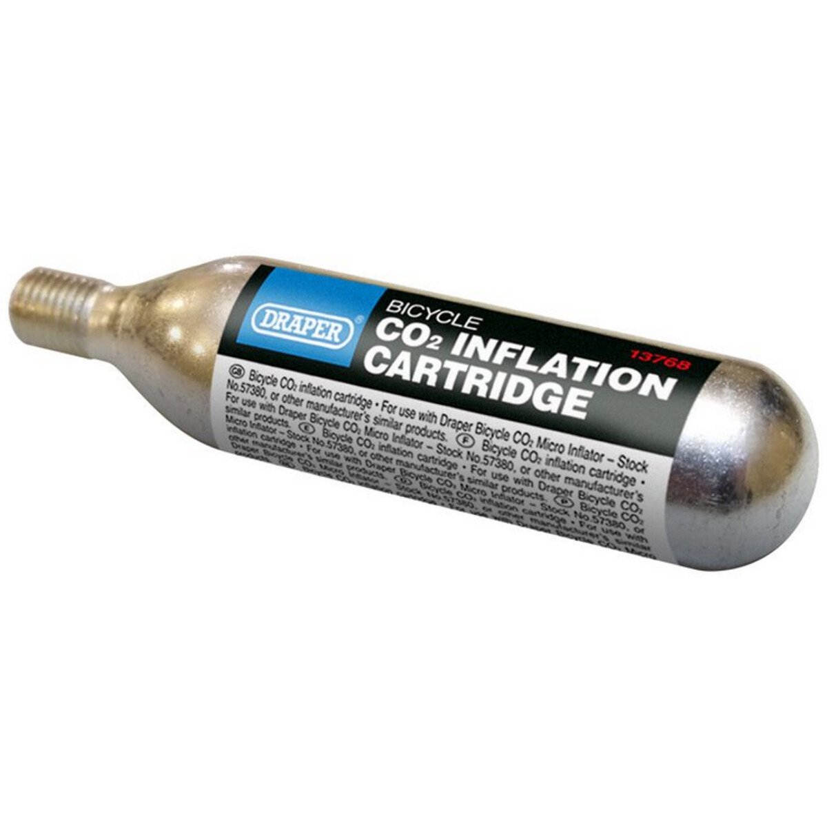 Draper 13786 BK-CO216 16g Bicycle CO2 Inflation Cartridge (Pack of 5)