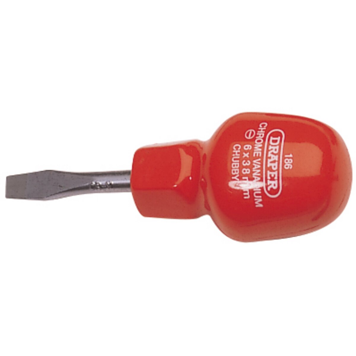 Draper 14095 186 6mm x 38mm Plain Slot Cabinet Pattern Chubby/Stubby Screwdriver
