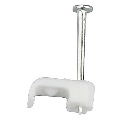 Specialist 14582 Cable Clips Flat White 1mm Packet of 15