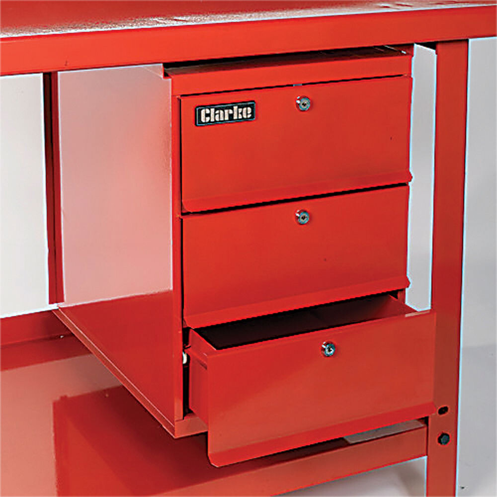 Clarke Modular Workbench Clarke 7634300 CD3WB Three Drawer Lockable Unit for Clarke Workbenches ...