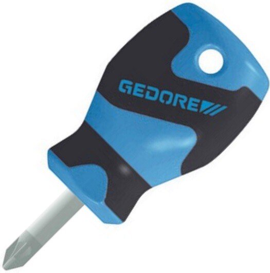 Gedore 1550608 Stubby Screwdriver for PZ 1 Pozi Cross-Slotted Head Screws 2161 PZ 1