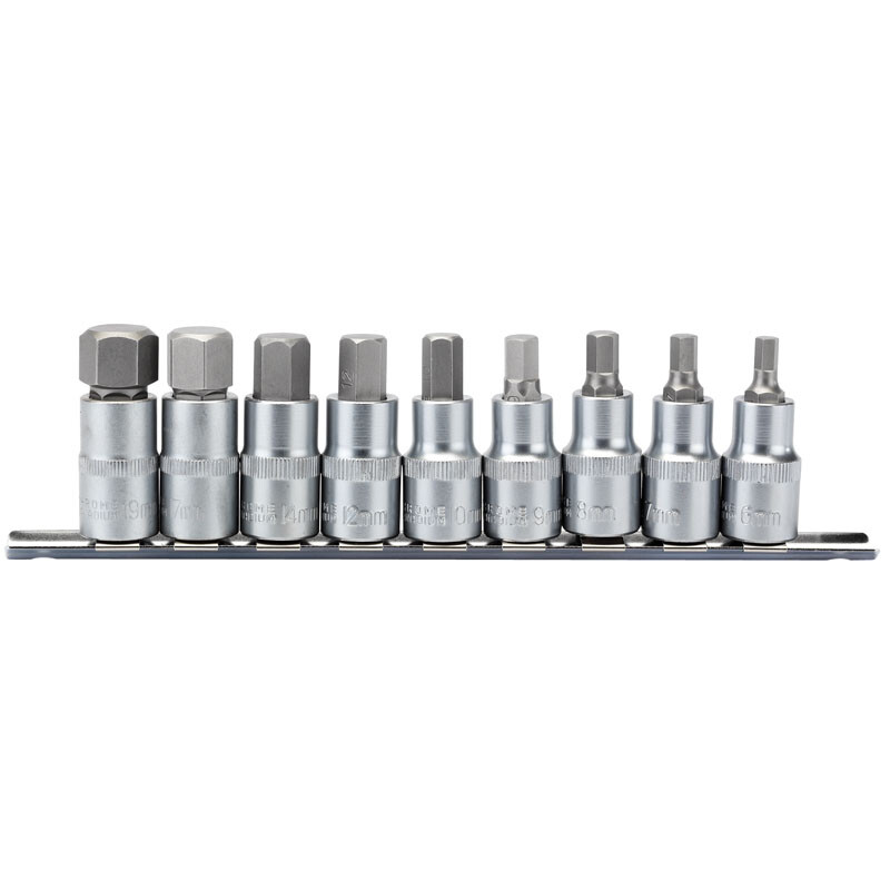 DRAPER Innensechskant Bits Set - 9-teilig, Metrisch, 55 Mm Lang, 1/5,1 Cm Sechskant (blau)