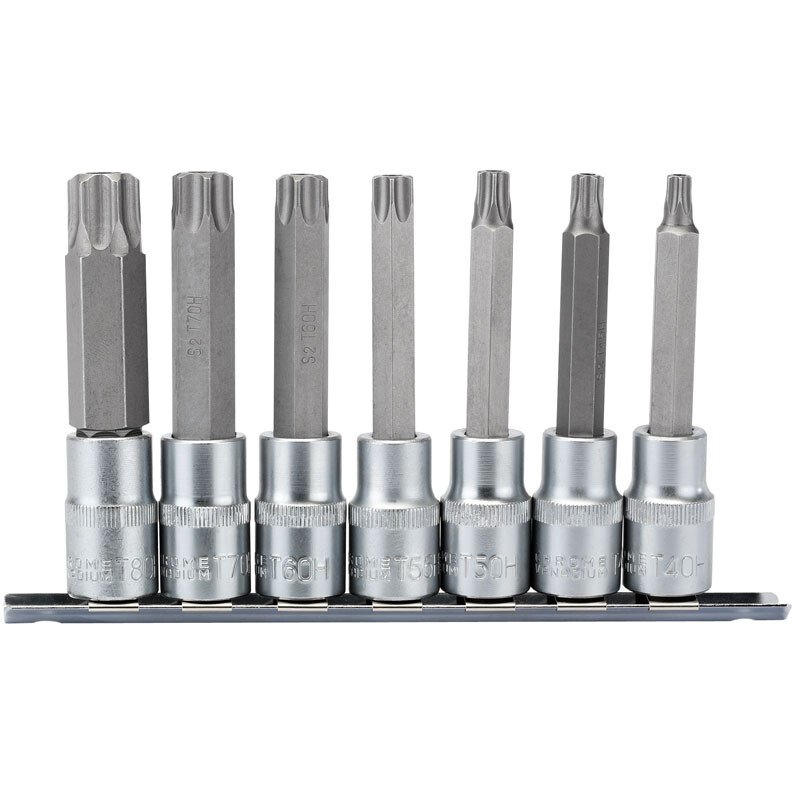 Draper 16338 H-TXT/7/100 1/2" Sq. Dr. TX Star® Security Socket Bit Set (7 Piece)