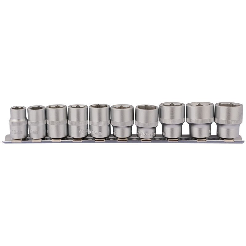 Draper 16400 DD10MM 3/8" Square Drive Set of Sockets on Metal Rail (10 Piece)
