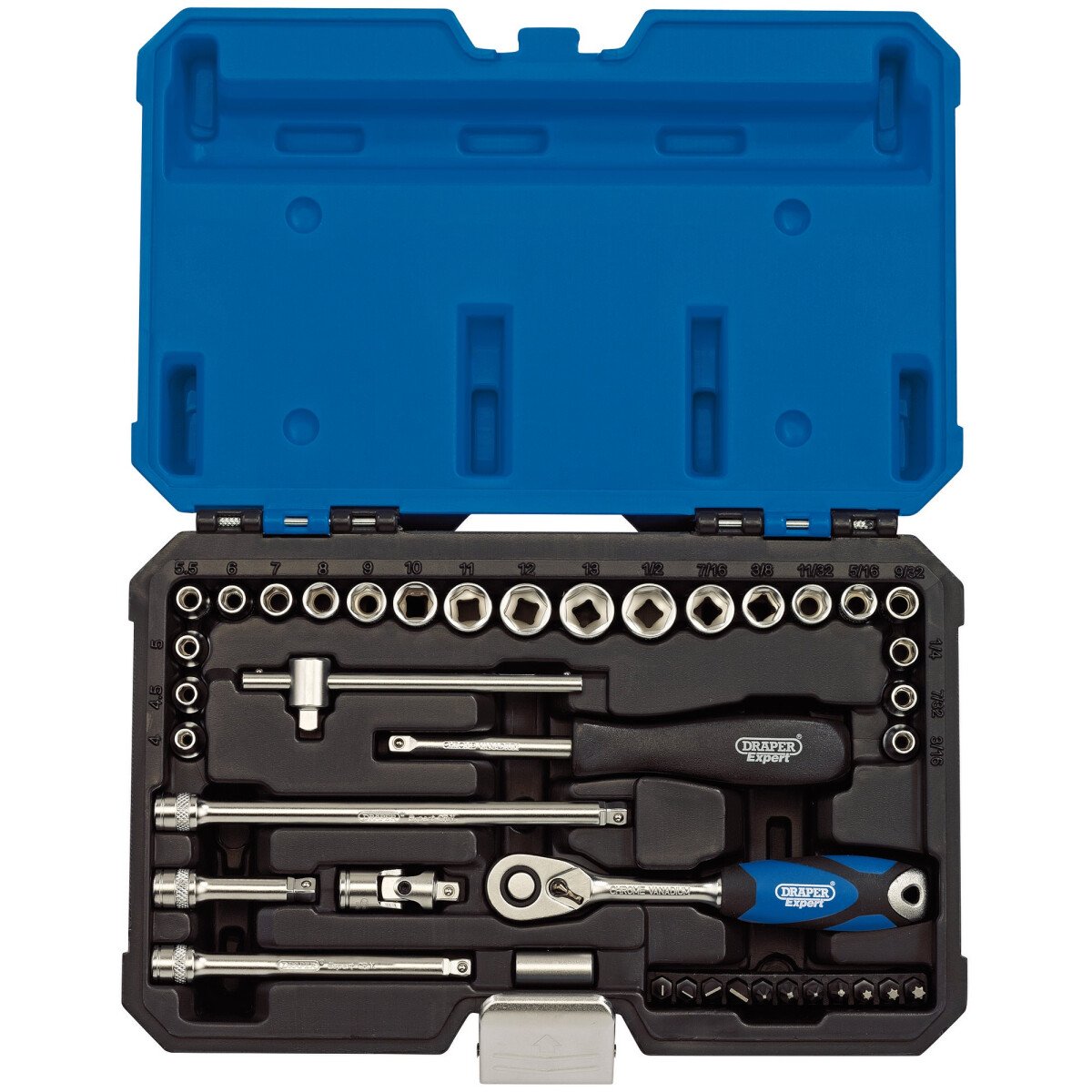Draper 16445 B40AMN/SG Expert Combined Mm/Af Socket Set, 1/4" Sq. Dr. (40 Piece)