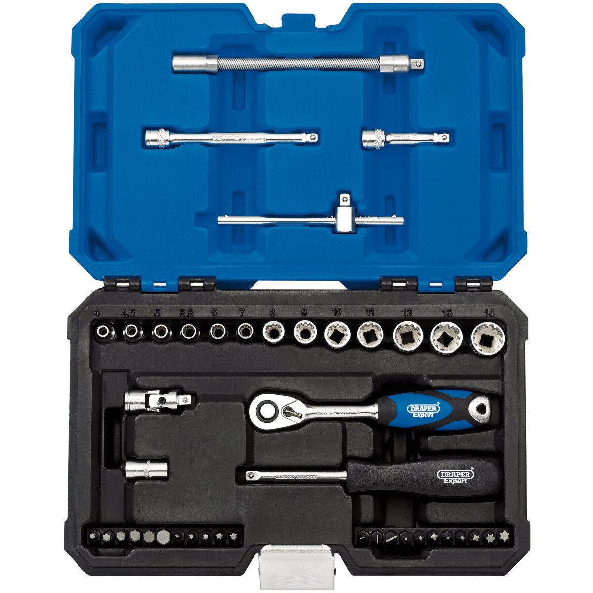 Draper 16479 B43MDSN/B 1/4" Sq. Dr. Metric Expert Multi Drive® Socket Set (43 Piece)