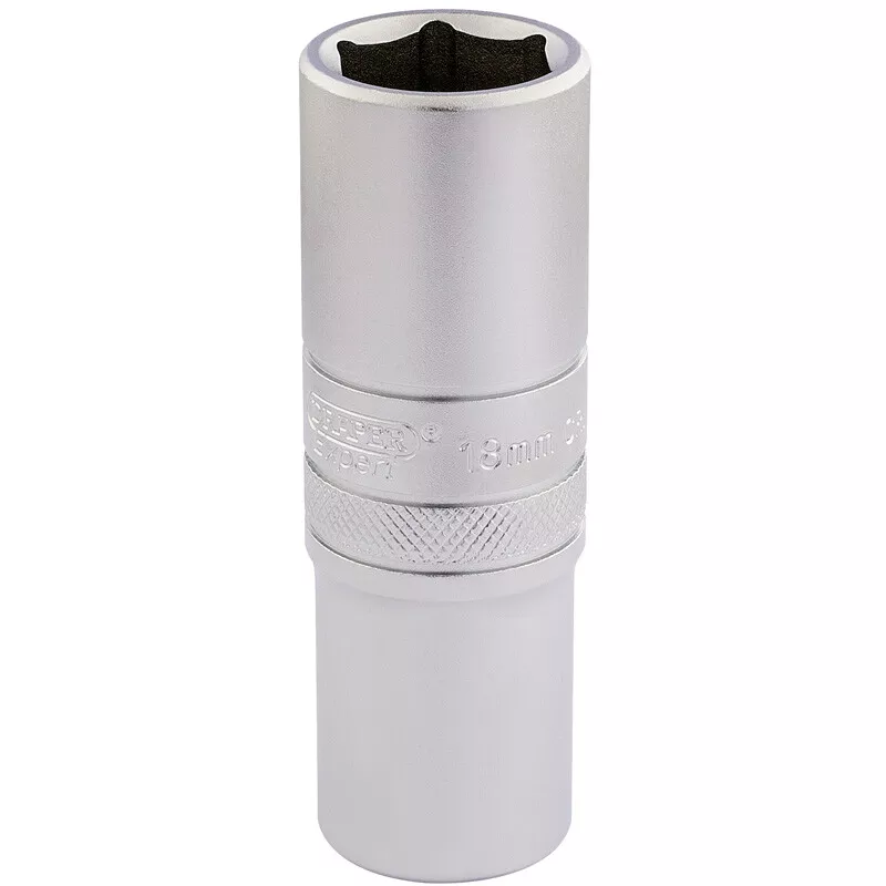 Draper 16650 HT-MM/MS 1/2" Square Drive 6 Point Metric Deep Socket (18mm)