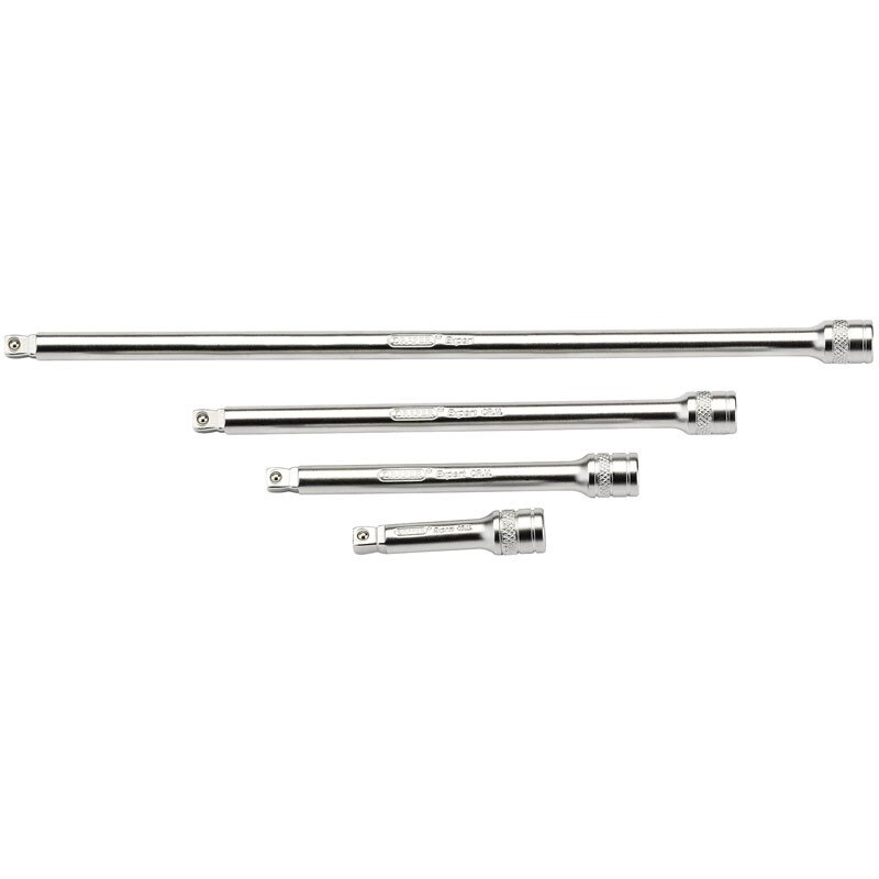Draper 16766 B-WEXT/4 1/4" Square Drive Satin Chrome Wobble Extension Bar Set (4 Piece)