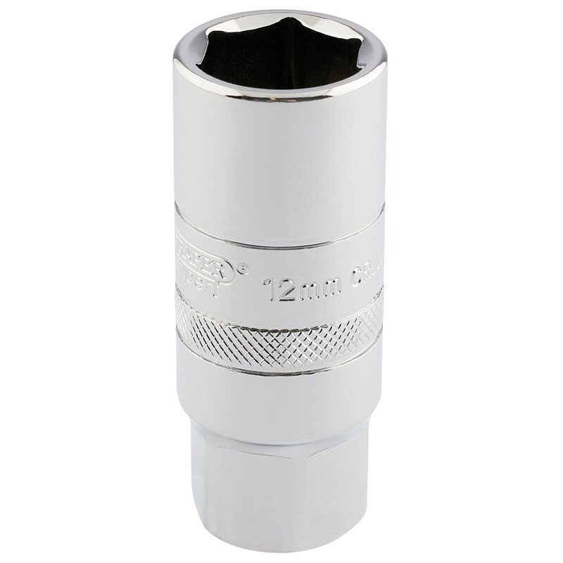 Draper 16779 HT-PLUG/B 1/2" Square Drive 12mm Thread 6 Point Spark Plug Socket (18mm Socket)