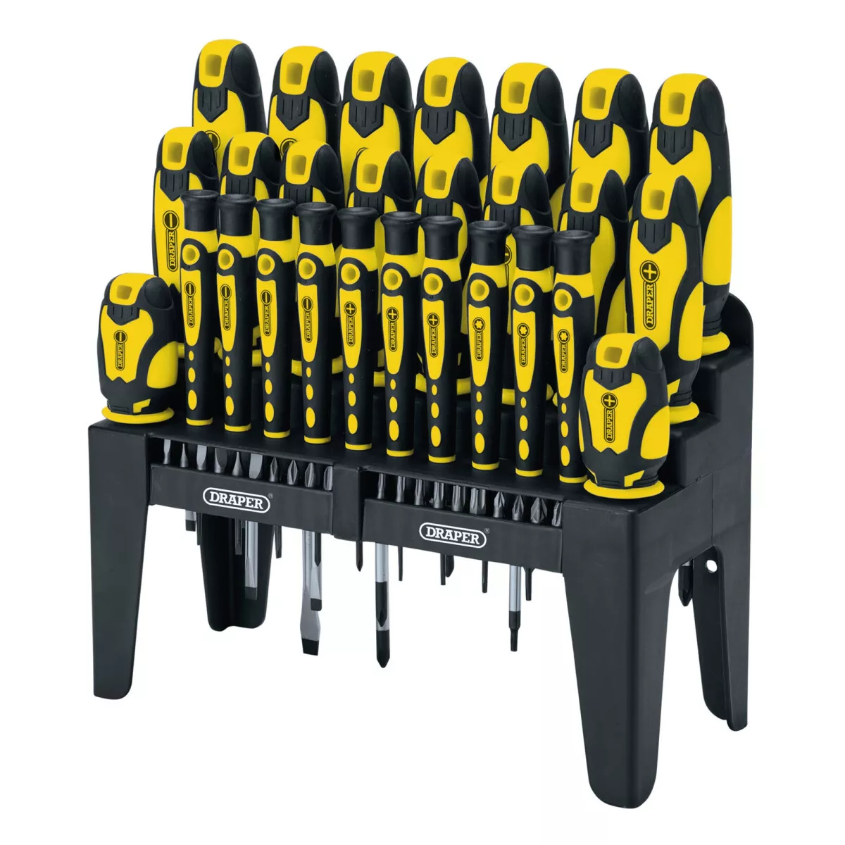 Draper 16824 Soft Grip Screwdriver and Bit Set. Yellow (47 Piece)