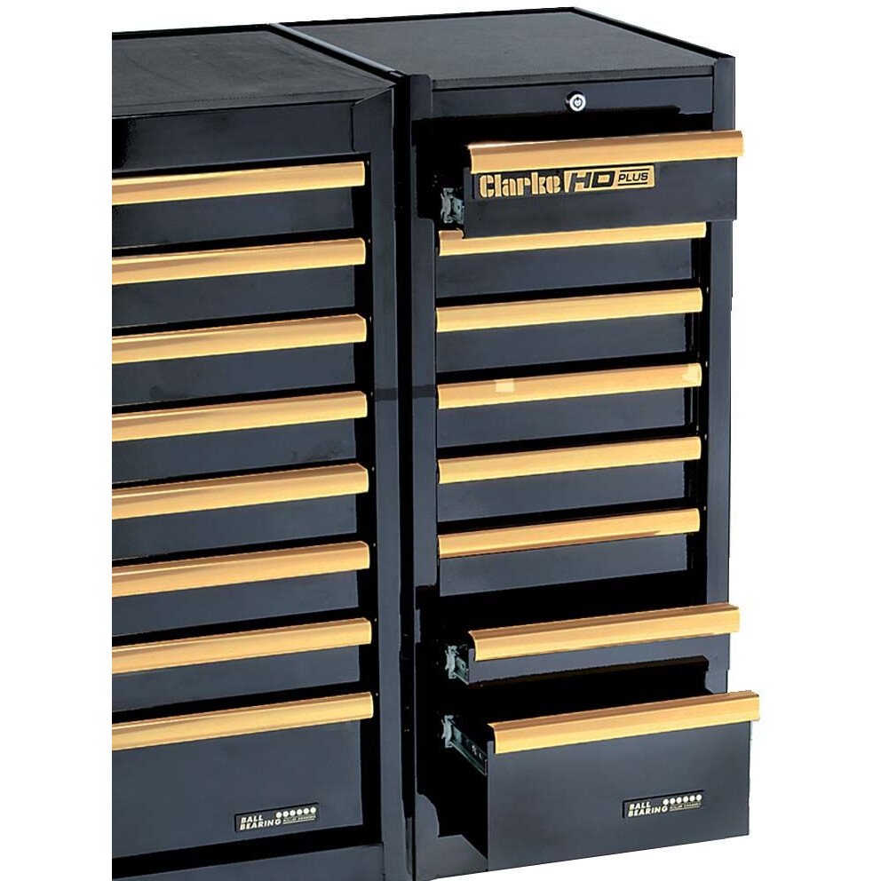 Clarke 7638185 SL41BGC HD Plus 8 Drawer Side Locker (Black & Gold)