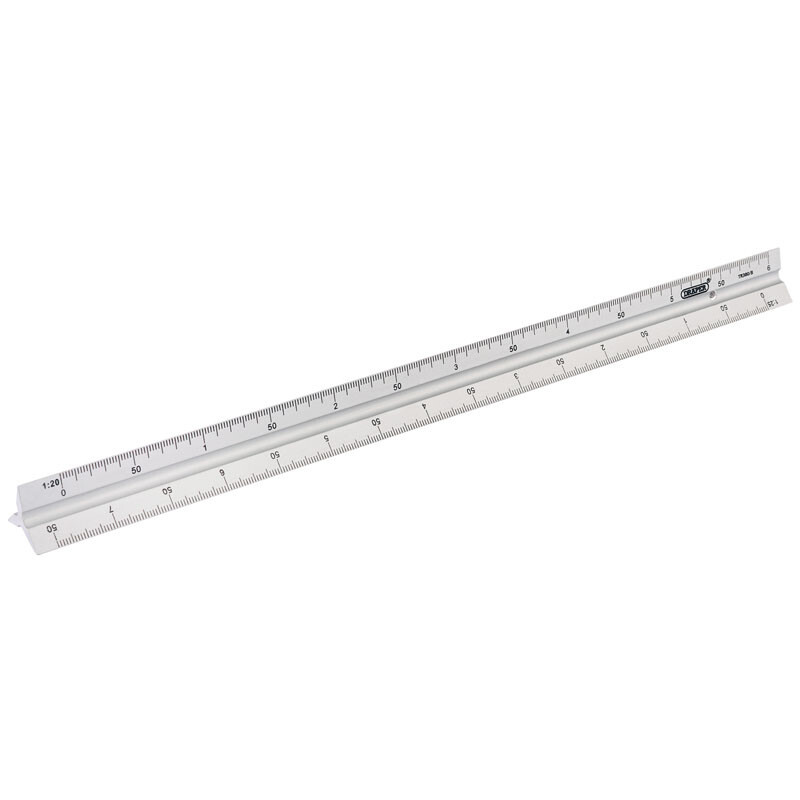 Draper 17686 TR300/B 300mm Aluminium Triangle Scale Rule